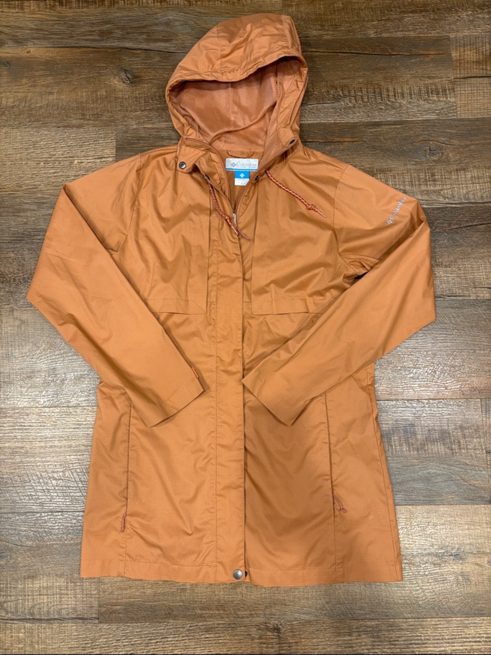 Columbia Orange Lightweight Packable Hooded Jacket